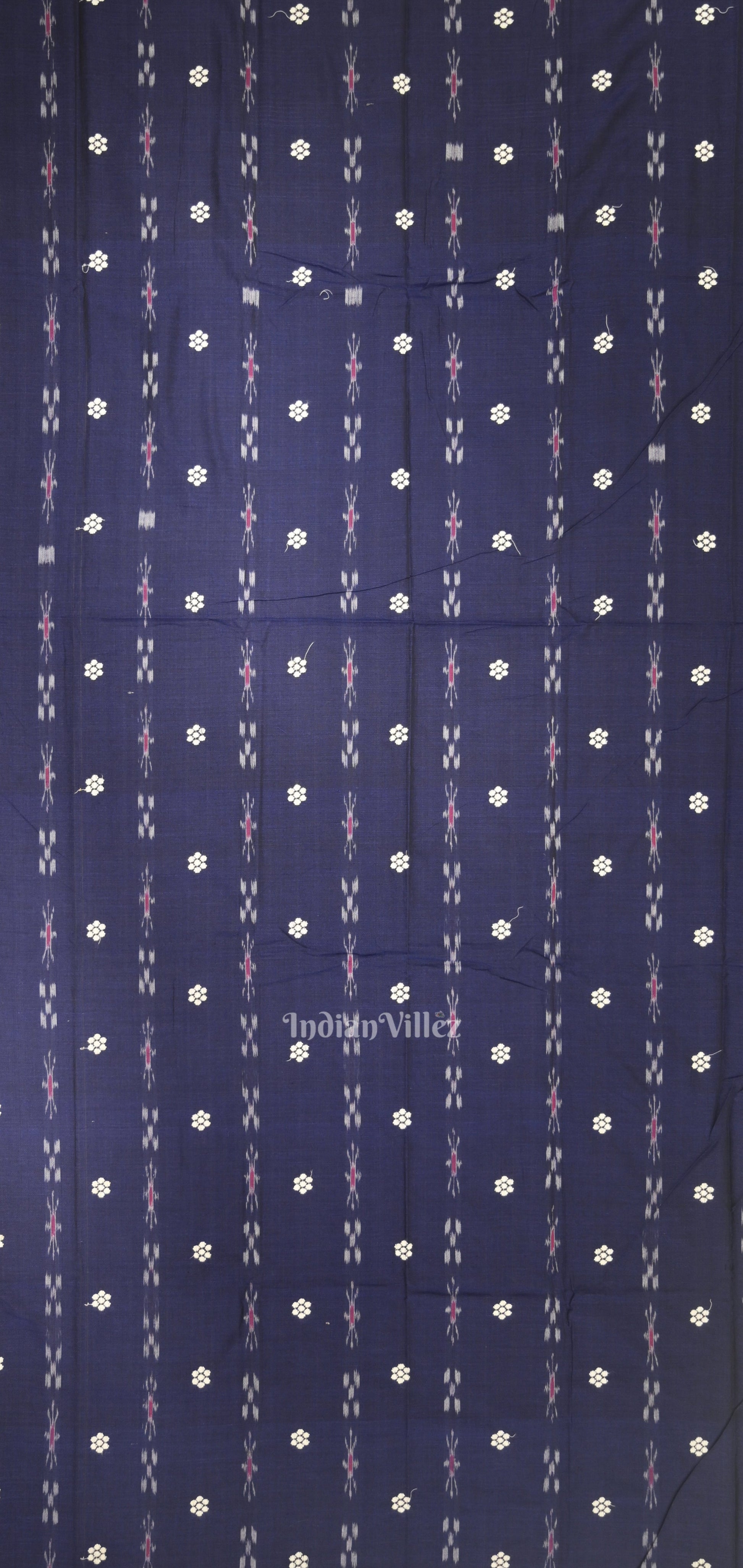 Blue White Flower Buti Odisha Ikat  Sambalpuri Dress Set & Dupatta