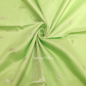 Parrot Green Pure Silk Cotton Maheshwari Saree