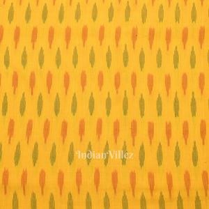 Deep Yellow Pochampally Ikat Cotton Fabric