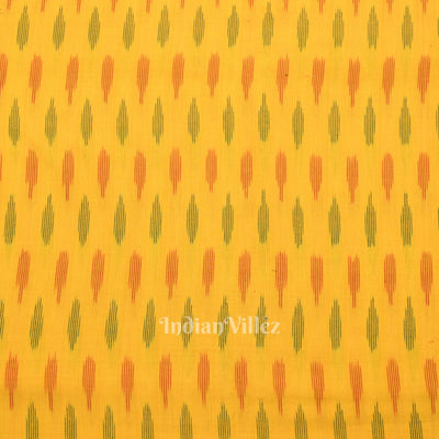 Deep Yellow Pochampally Ikat Cotton Fabric