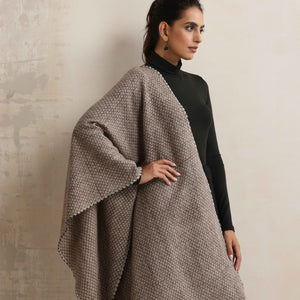 trueBrowns Grey Check Woollen Stole