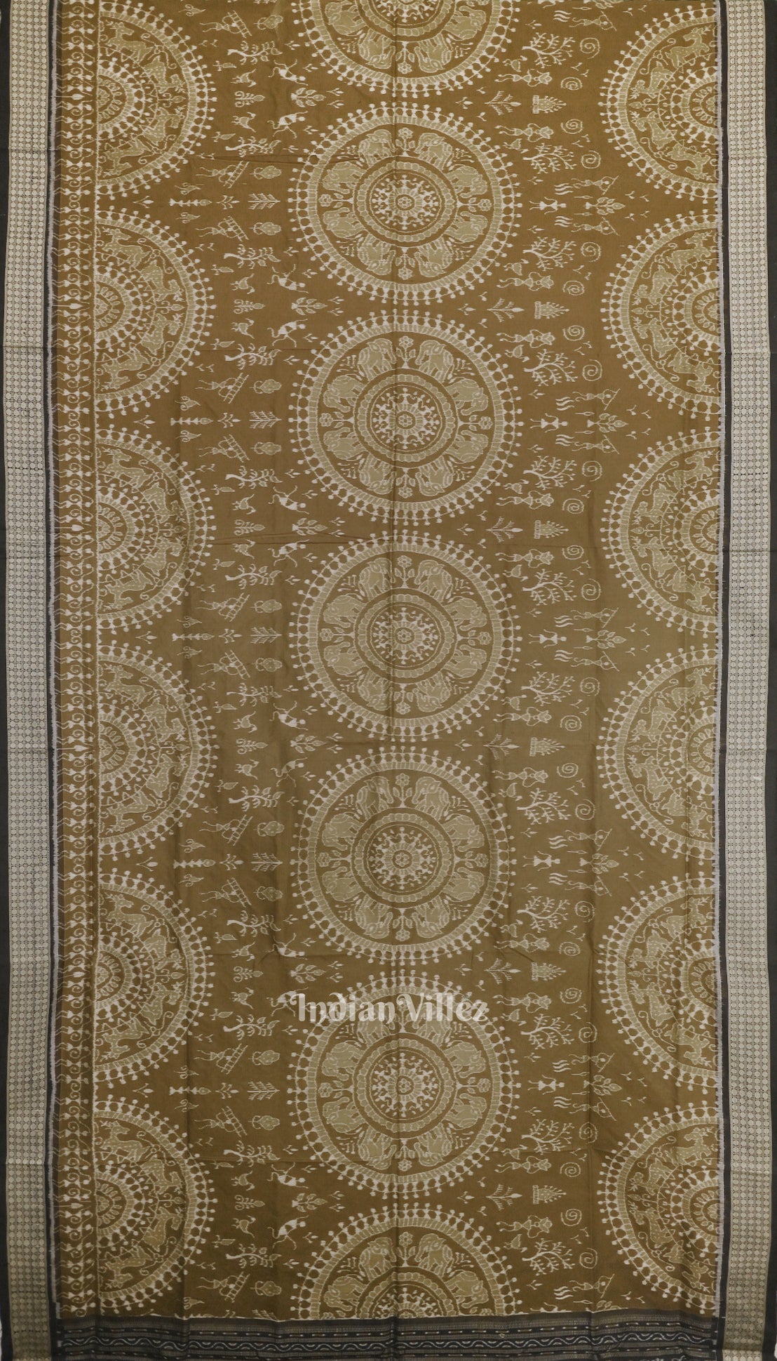Trtout Grey Odisha Ikat Sambalpuri Silk Saree