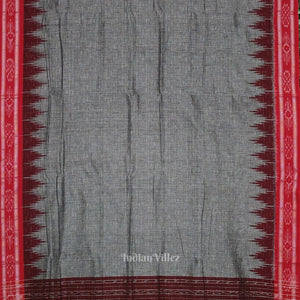 Gray Maroon Jharana Maniabandha Cotton Saree