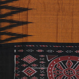 Brown Black Kargil Kumbha Maniabandha Cotton Saree