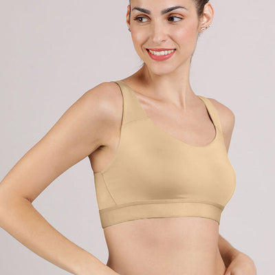 Elements Cotton Lined Low Impact Sports Bra - Irish Cream
