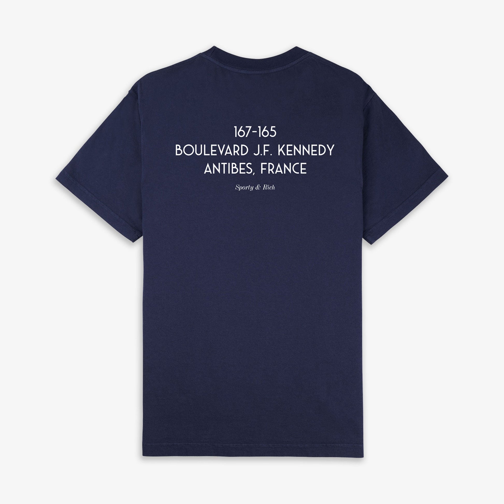 SPORTY & RICH | EDEN CREST KENNEDY T-SHIRT { NAVY/WHITE