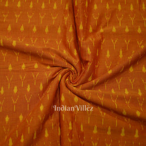 Orange Pochampally Ikat Cotton Fabric