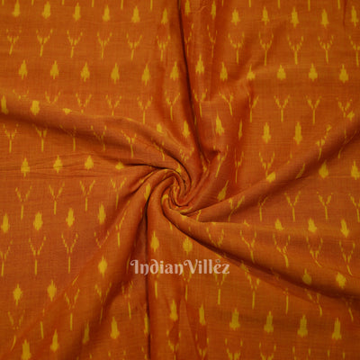 Orange Pochampally Ikat Cotton Fabric