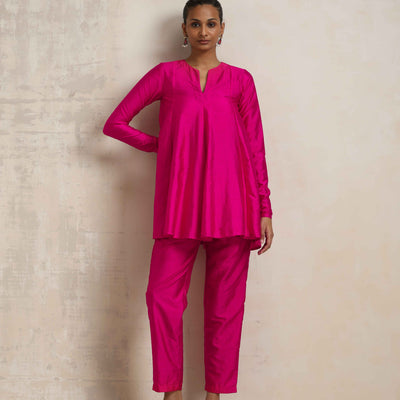 trueBrowns Pink Silk Co-ord Set