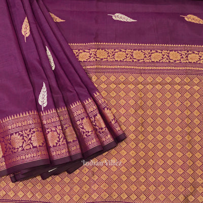 Purple Designer Katan Banarasi Silk Saree
