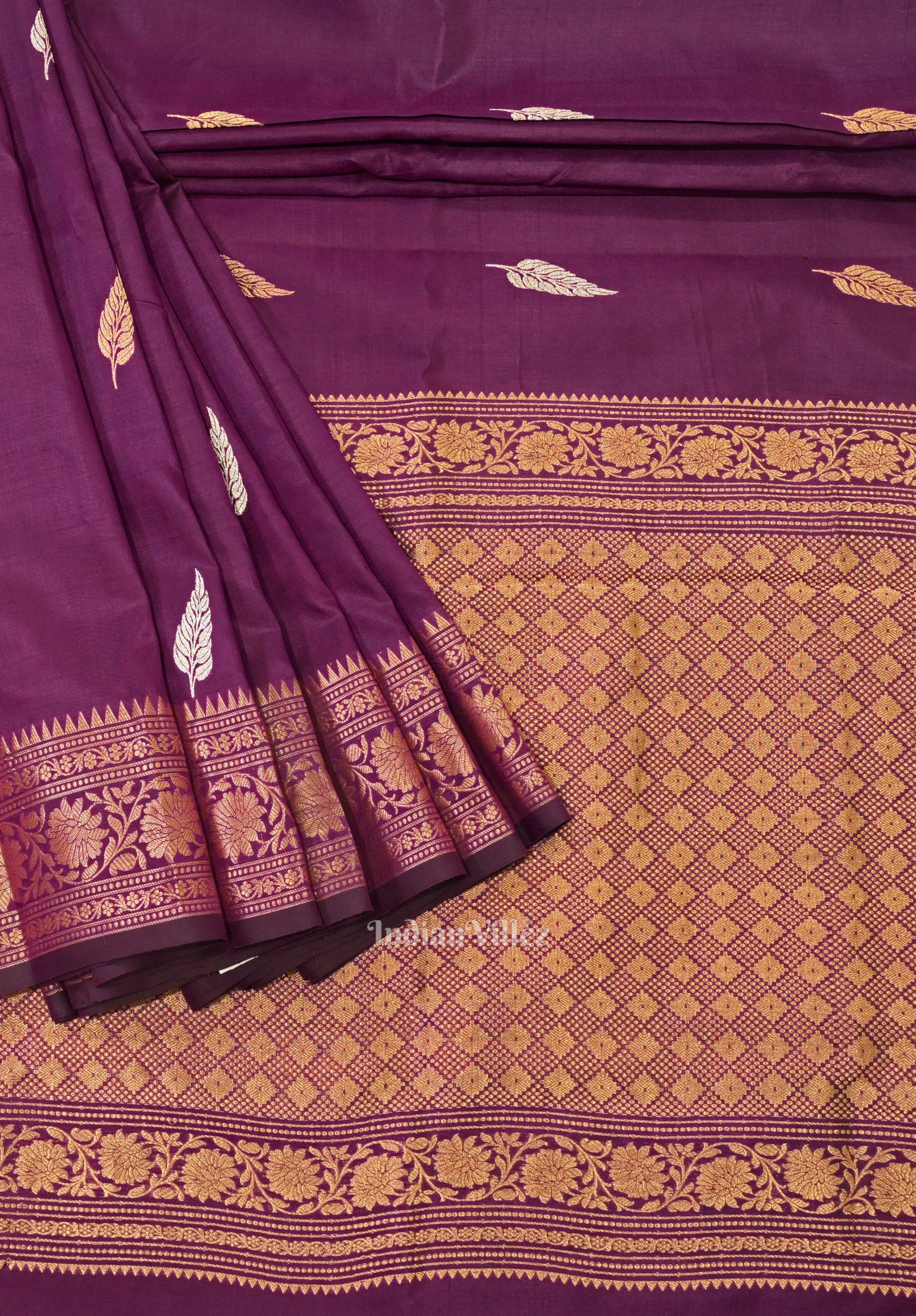Purple Designer Katan Banarasi Silk Saree