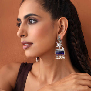 trueBrowns Silver Tone Bird Earrings