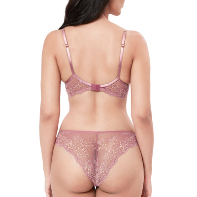 Lace Delight Padded Wirefree Bra - Messa Rose