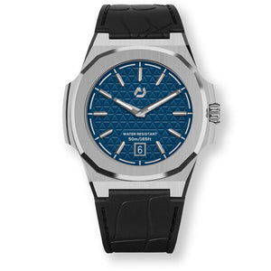 Nuun Official MT Silver Men Analogue Watch Blue Dial With Silver Marker - MT Silver 40.5mm