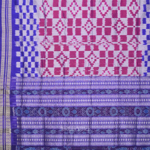 Purple Dual Tone Pasapali Sambalpuri Silk Saree