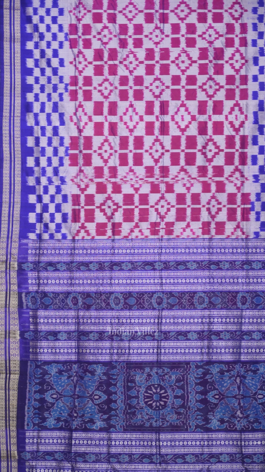 Purple Dual Tone Pasapali Sambalpuri Silk Saree