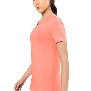Energize Short Sleeve V-Neck Active T-Shirt - Coral Almond