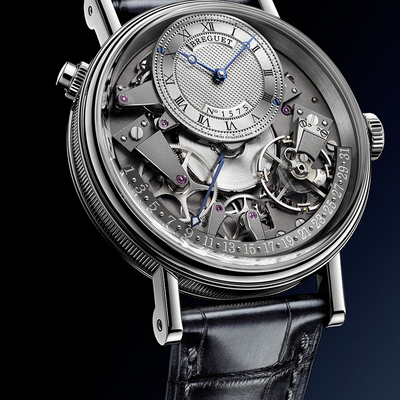 Breguet Tradition Silver & Grey Dial Black 40 MM Watch for Men