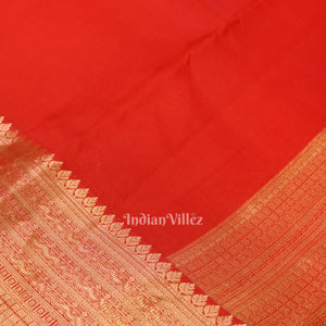 Classic Red pure Kanjivaram Silk Saree with  Zari Brocade