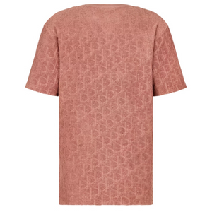 Dior Oblique Terry Cotton Relaxed Fit Jacquard Pink Tee