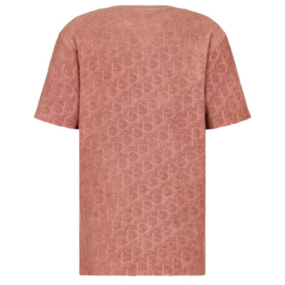 Dior Oblique Terry Cotton Relaxed Fit Jacquard Pink Tee