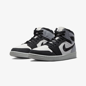 Jordan | AIR JORDAN 1 MID SE  { SAIL/BLACK-LT STEEL GREY