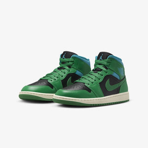 Jordan | AIR JORDAN 1 MID  { BLACK/LUCKY GREEN-AQUATONE-SAIL
