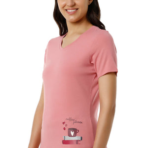 V-Neck Sleep Tee - Mauveglow