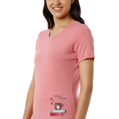 V-Neck Sleep Tee - Mauveglow