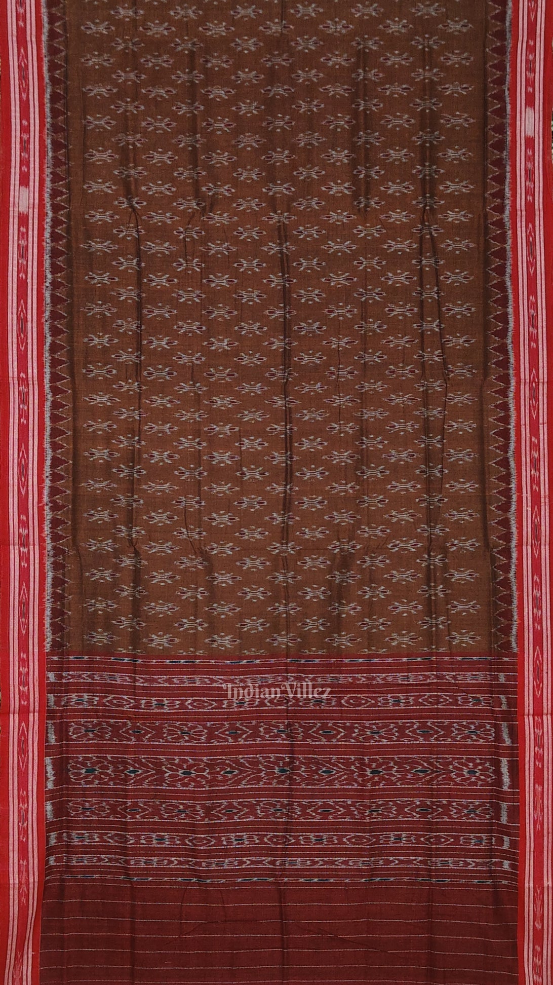 Copper Brown Mayur Chandrika Maniabandha Cotton Saree