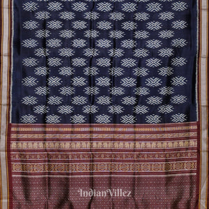 Berry Blue Dongria Border Contemporary Silk Saree