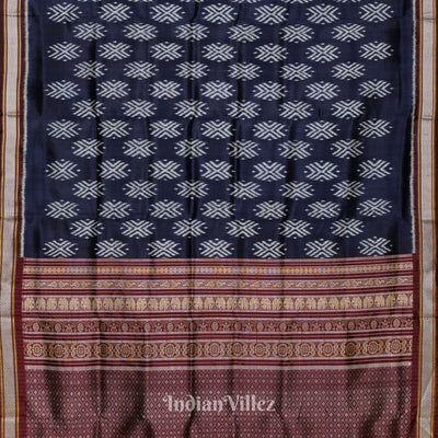 Berry Blue Dongria Border Contemporary Silk Saree