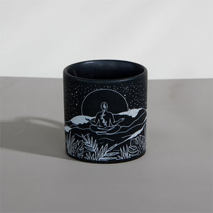 Black - Ceramic Yoga Design Coffee Mug (350ml)