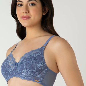 Luxe Support Non-Padded Wired Bra  - Moonlight Blue