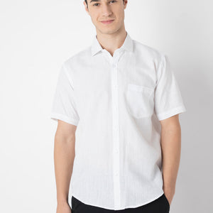 Cotton Linen Half Sleeve Shirt