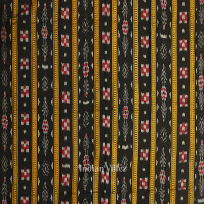 Black Red Pasapali Sambalpuri Cotton Dress set with Dupatta