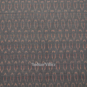 Cement Gray Geometric Pochampally Ikat Cotton Fabric