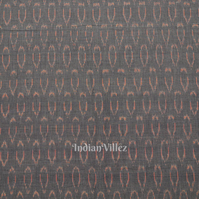Cement Gray Geometric Pochampally Ikat Cotton Fabric