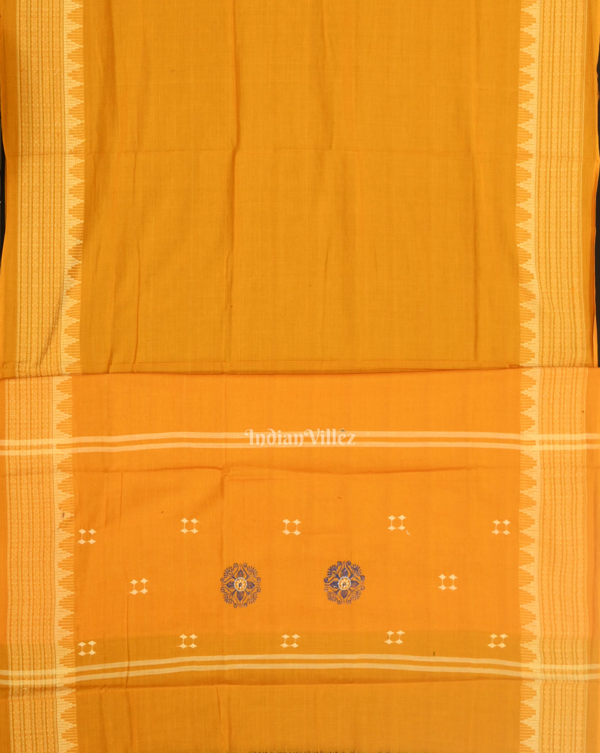 Blue yellow Sambalpuri Bomkai Cotton Dress set with Dupatta