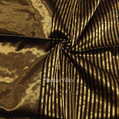 Black Stripped Maheshwari Pure Silk Cotton Maheshwari Saree with Zari Work