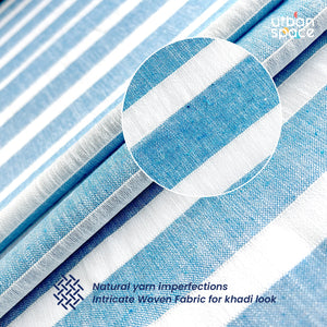 Aari Collection Embriodered Sheer Curtains, 35-40 % Light Filtering Curtains - Pack of 2 - Horizontal Weaves Blue