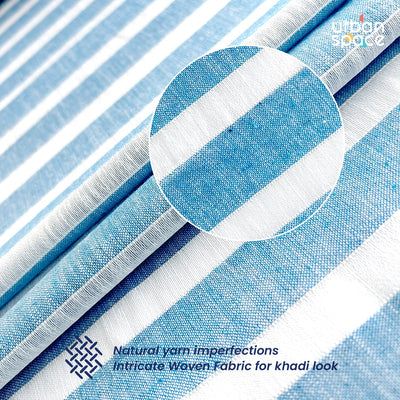 Aari Collection Embriodered Sheer Curtains, 35-40 % Light Filtering Curtains - Pack of 2 - Horizontal Weaves Blue