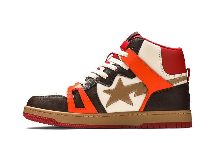A Bathing Ape Bape Sta 93 Hi Red Orange Light Sand