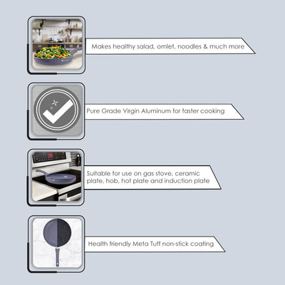Granite Non-stick Fry Pan, Induction Bottom, by blacktree