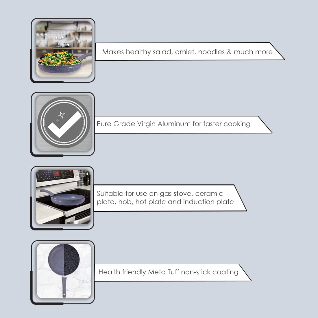 Granite Non-stick Fry Pan, Induction Bottom, by blacktree