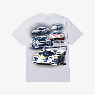 HUF | X GREDDY T-SHIRT  { WHITE