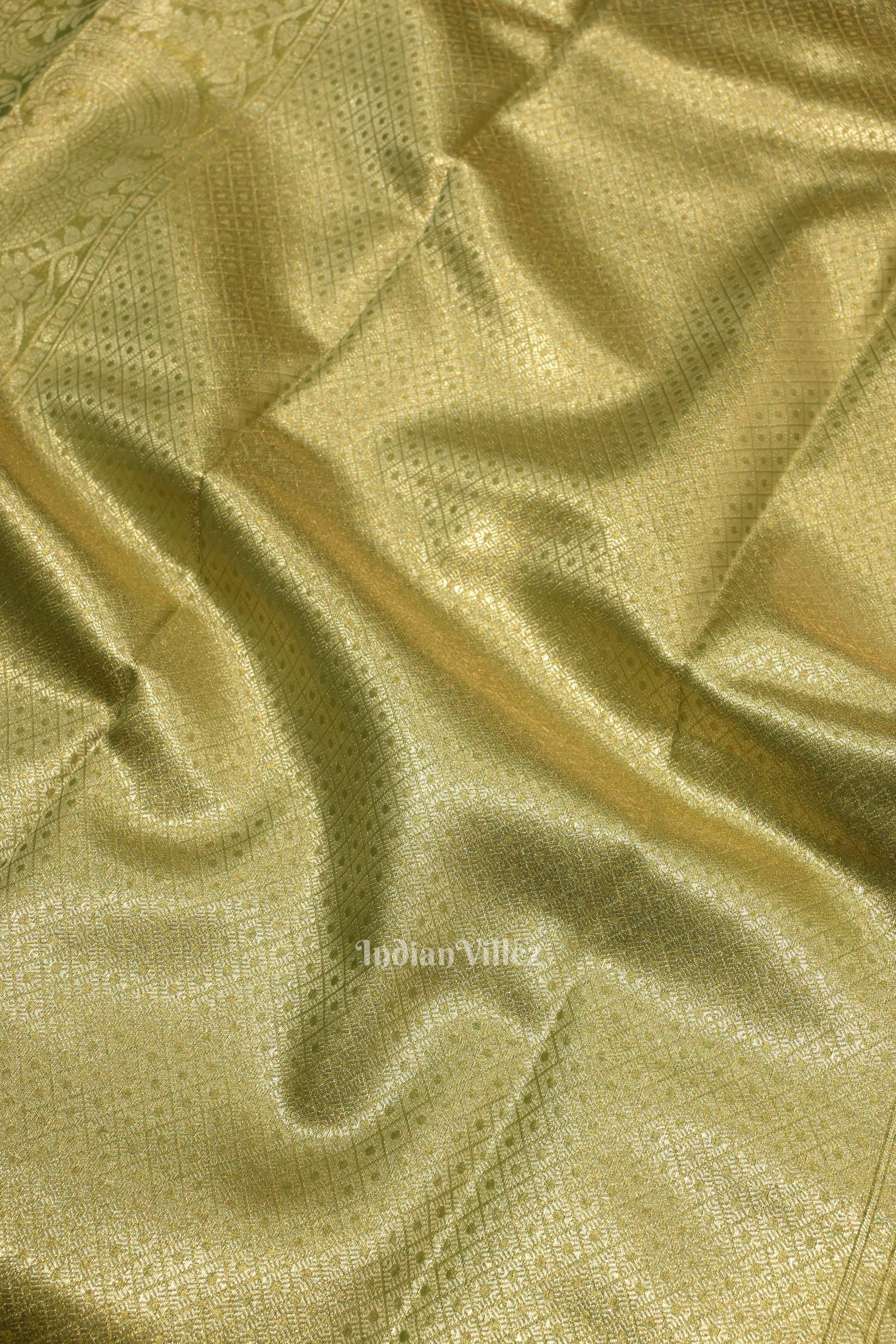 Moss Green Pure Kanjivaram Tissue Silk Saree