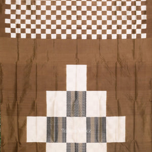 Olive Green Black Pasapali Sambalpuri Ikat Silk Saree