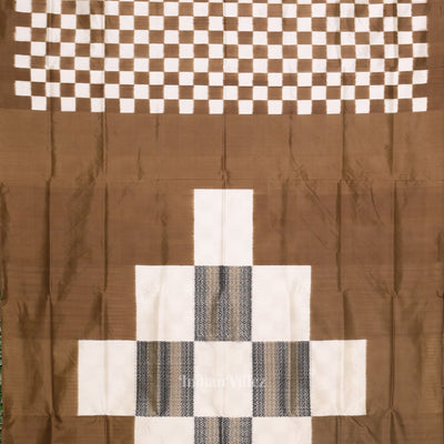 Olive Green Black Pasapali Sambalpuri Ikat Silk Saree