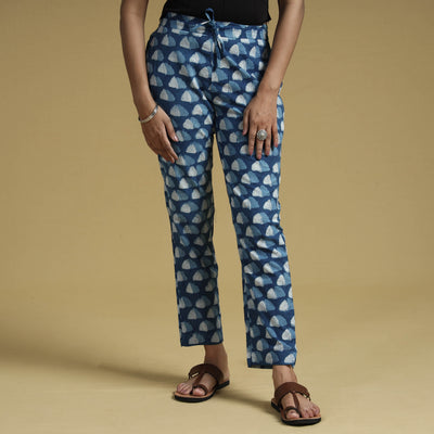 Blue - Dabu Block Printing Cotton Pant